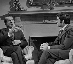 Dan Rather interviewing President Richard Nixon in January 1972. @gettyimages